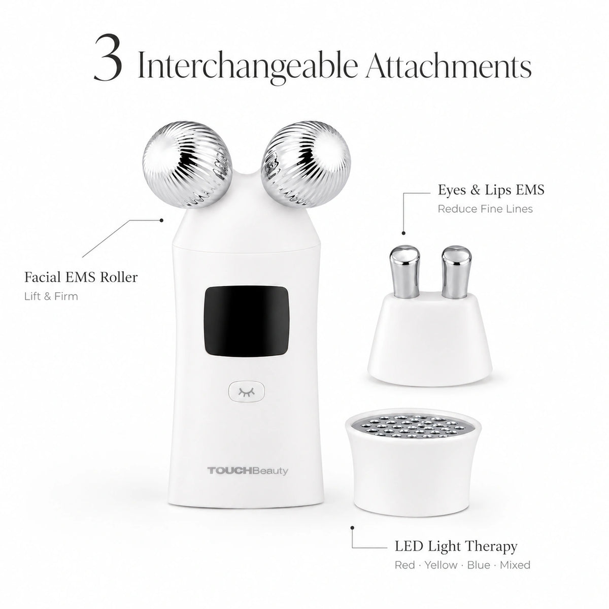 TOUCHBeauty™ 3-in-1 Microcurrent Facial Device | Skin Lifting & LED Light Therapy